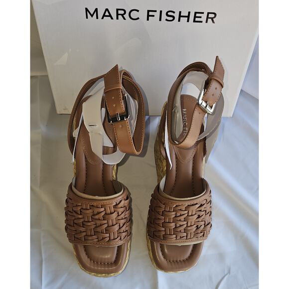Marc Fisher Women's Godina Espadrille Square Toe Wedge Sandals - Picture 2 of 6